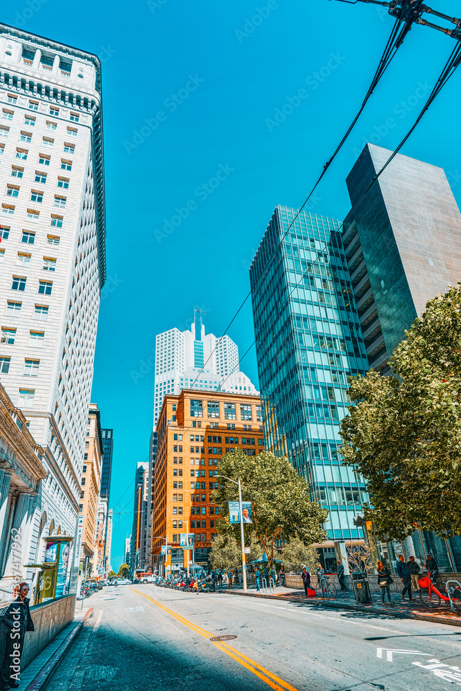 Obraz premium View of the city center, downtown of San Francisco.