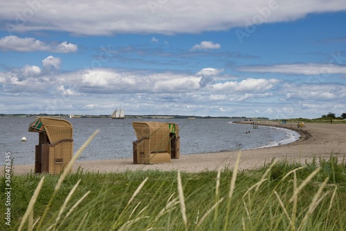 beach near the German town Langballigau, Germany photo