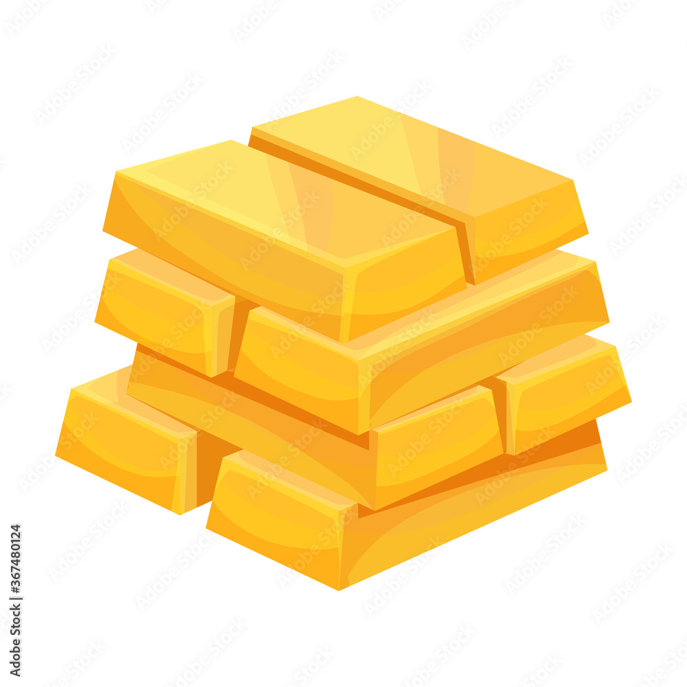 Gold bar vector icon.Cartoon vector icon isolated on white background gold bar. Gold bar vector icon.Cartoon vector icon isolated on white background gold bar.