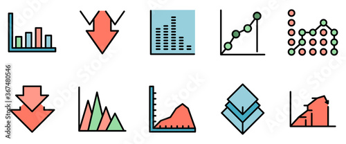 Obraz na plátně Regression icons set