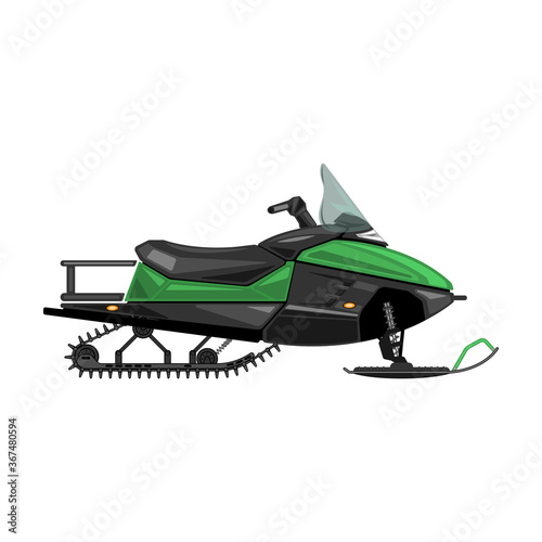 Snowmobile vector icon.Cartoon vector icon isolated on white background snowmobile.