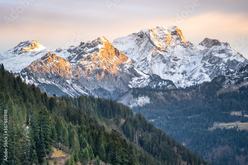 Alpine Mountains in a snow