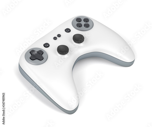 Wireless game controller on white background