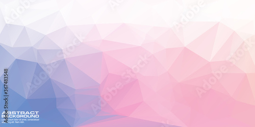 Abstract geometric pink pastel background with triangular polygons, Sweet color low poly design wallpaper.