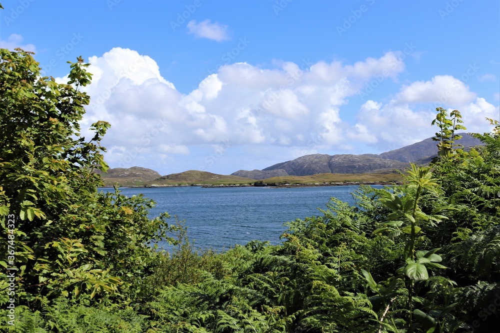 lake and mountains, south uist, outer hebrides, scotland