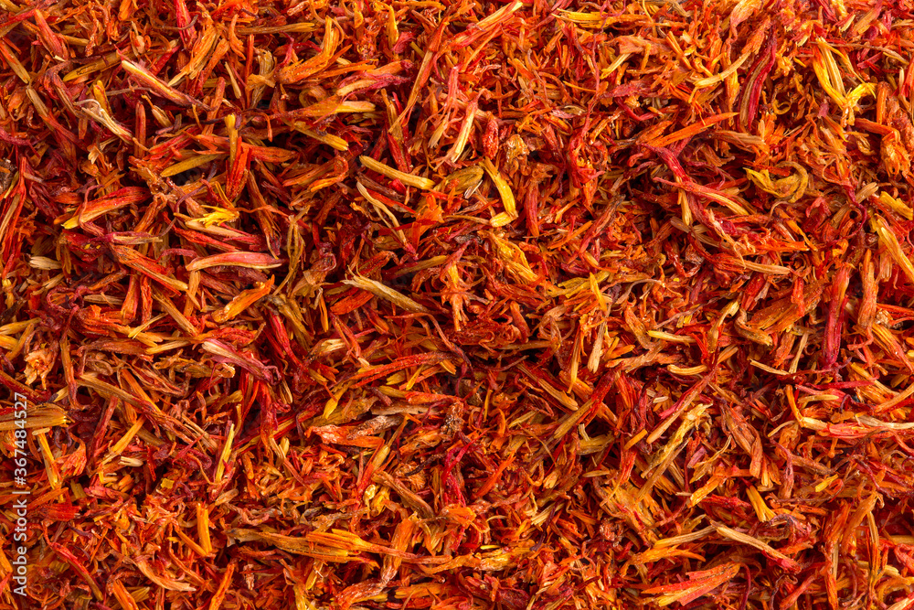 Closeup on dried spice saffron texture Closeup on dried spice saffron texture