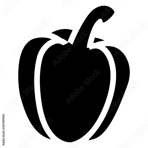 
Pepper glyph icon, bell pepper or capsicum best for diet food, 
