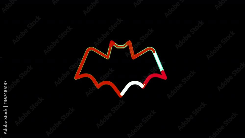 Circles gather in symbol bat. After it crumbles in a line and moves to the camera. Alpha channel black Circles gather in symbol bat. After it crumbles in a line and moves to the camera. Alpha channel black