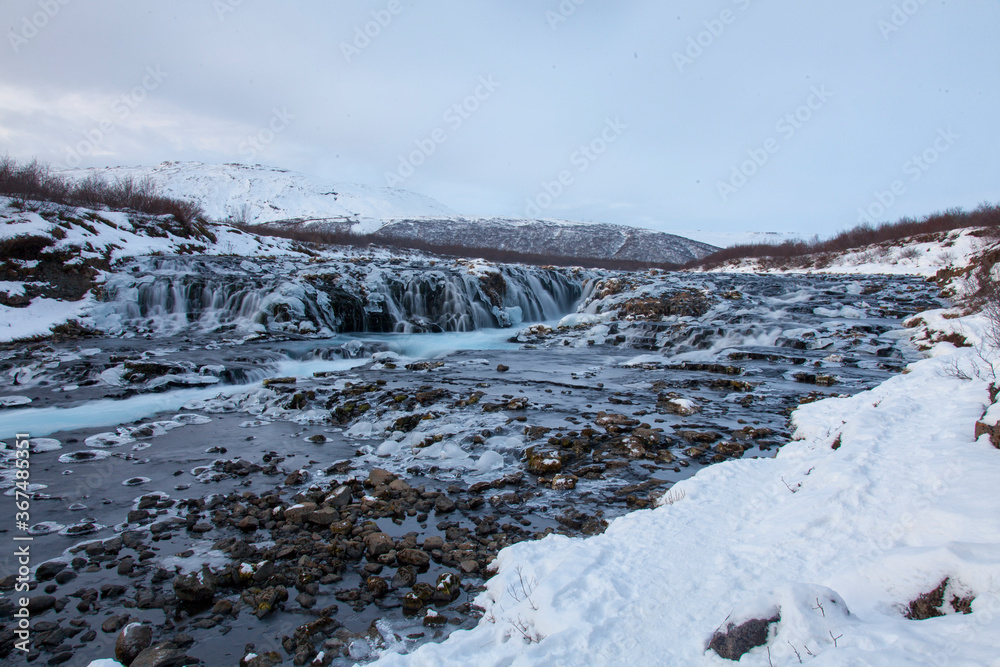 Bruarfoss, Iceland. A beautiful waterfall in the south of Iceland. One of the Golden circle milestone Bruarfoss, Iceland. A beautiful waterfall in the south of Iceland. One of the Golden circle milestone