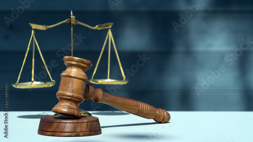Law and Justice, Legality concept, Judge's Gavel on a wooden background,