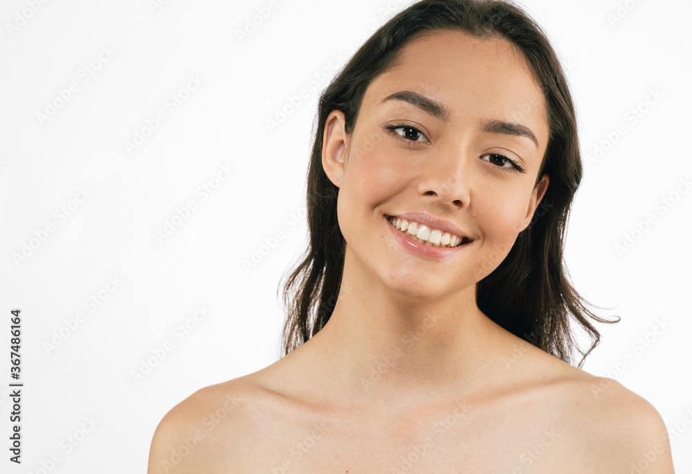 Female face beauty skin and teeth smile Female face beauty skin and teeth smile