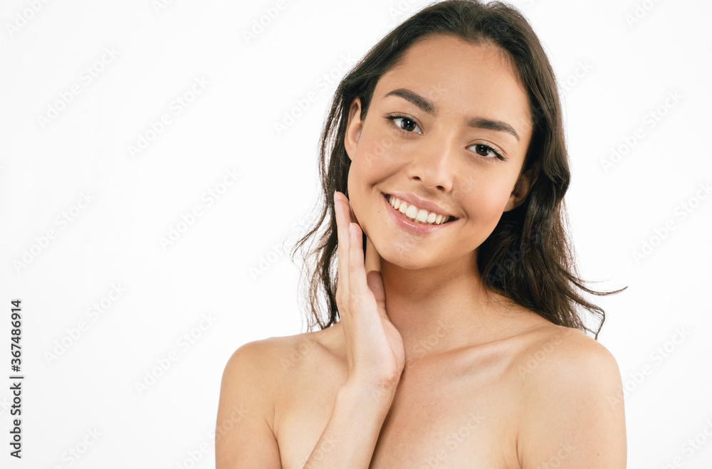Young happy beautiful model woman natural make up Young happy beautiful model woman natural make up