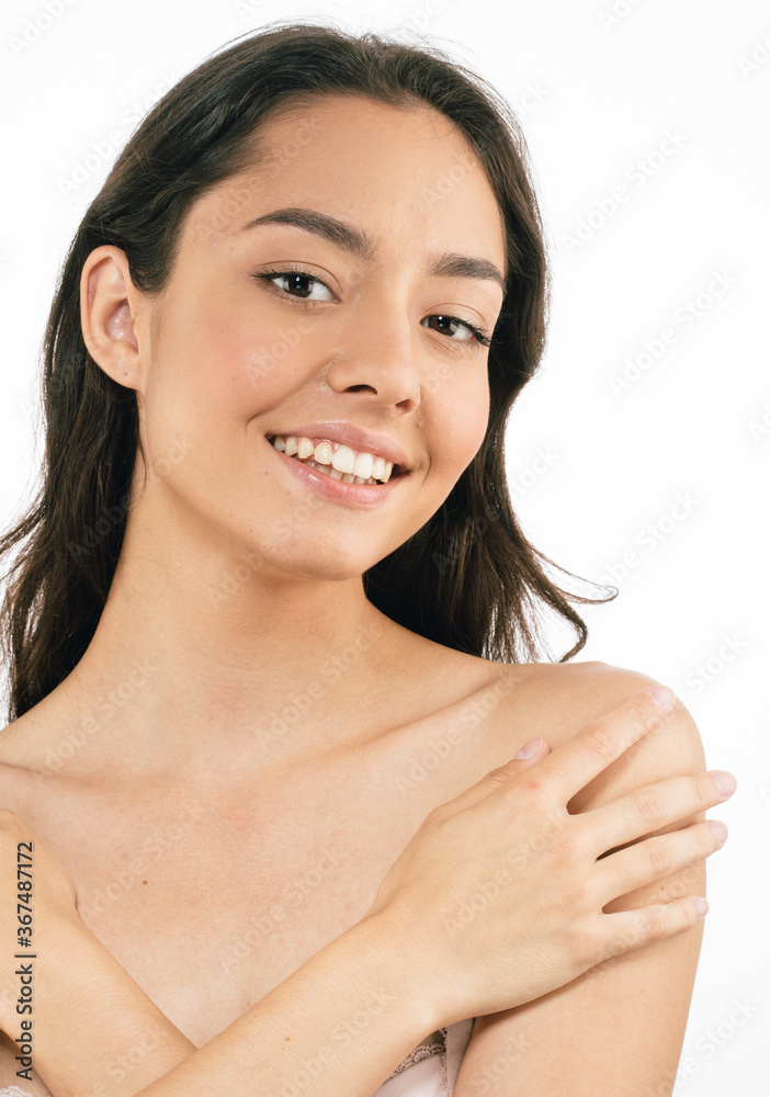 Beautiful happe woman skin care teeth smile healthy Beautiful happe woman skin care teeth smile healthy