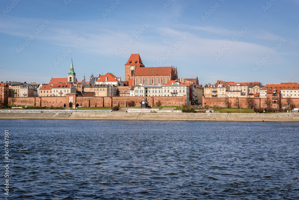 Historic part of Torun city on the bank of River Vistula in Poland