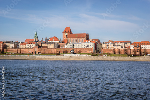 Historic part of Torun city on the bank of River Vistula in Poland