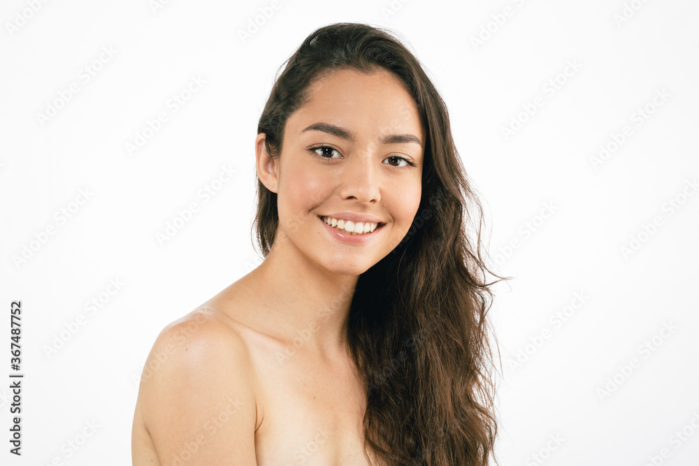 Long hair woman beauty skin care face Long hair woman beauty skin care face