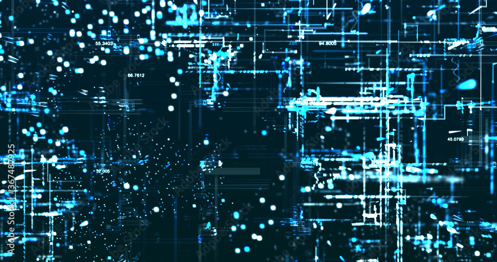 Fototapeta premium Abstract digital network data background, 3D rendering illustration