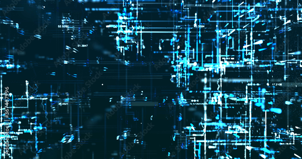 Obraz premium Abstract digital network data background, 3D rendering illustration