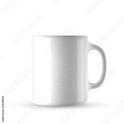 Milk cup mockup on white background