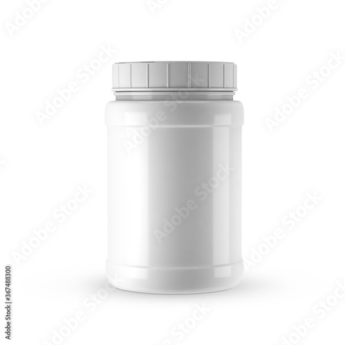 Plastic pot mockup on white background