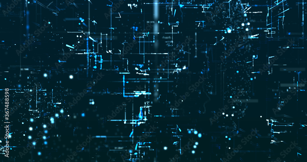 Obraz premium Abstract digital network data background, 3D rendering illustration