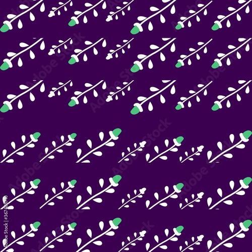 Flower Pattern with Purple Background