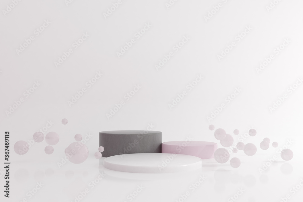 Abstract mock up of geometry podium, Minimal style. 3D rendering. Abstract mock up of geometry podium, Minimal style. 3D rendering.