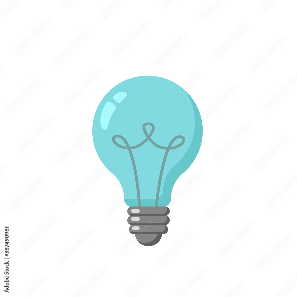 Light bulb with rays shine. Energy and idea symbol isolated on white background. Vector flat illustration. Design for greeting cards, patches, prints, badges, posters Light bulb with rays shine. Energy and idea symbol isolated on white background. Vector flat illustration. Design for greeting cards, patches, prints, badges, posters