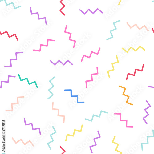 Abstract seamless pattern with Brush Strokes geometric elements. Beautiful modern texture with chaotic painted shapes. Multicolored background for your design. 