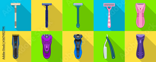 Razor isolated realistic set icon. Vector illustration shaver on white background . Vector realistic set icon accessory for shave.