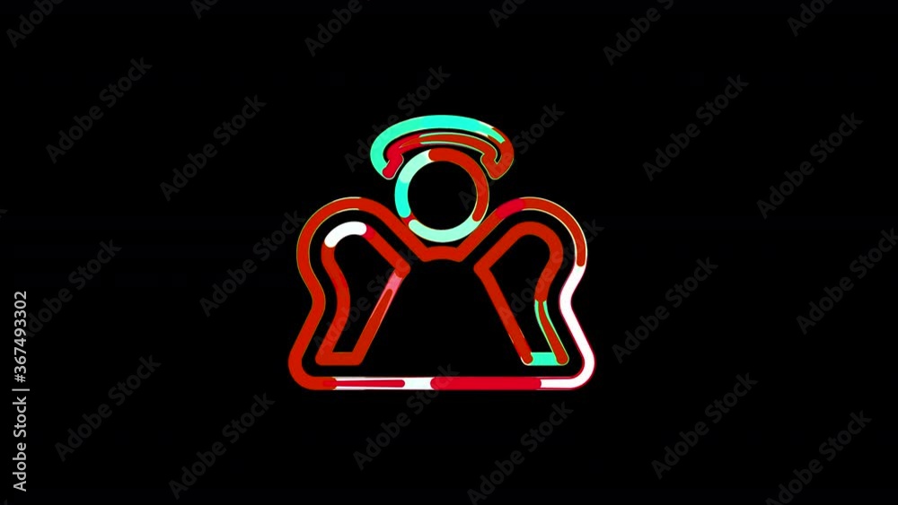 Circles gather in symbol angel. After it crumbles in a line and moves to the camera. Alpha channel black Circles gather in symbol angel. After it crumbles in a line and moves to the camera. Alpha channel black