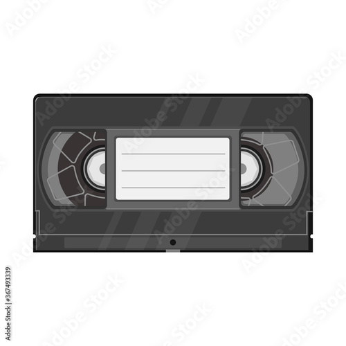 Isolated object of videotape and videocassette logo. Graphic of videotape and reel vector icon for stock.
