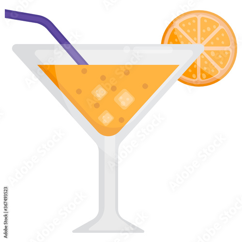 
Margarita icon design, glass with lemon slice 
