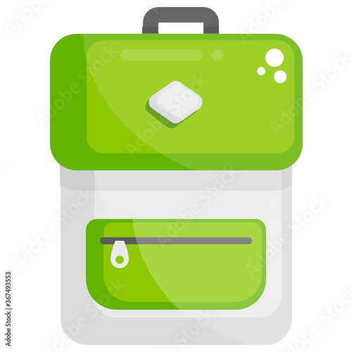 
A travelling backpack vector in flat style 
