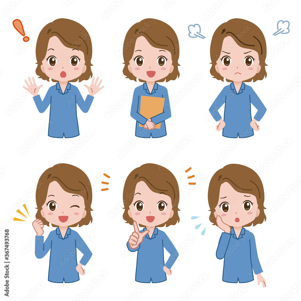 Illustrations of women in various poses	