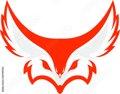 Simple Fennec Fox with Hidden Eagle Shape Vector Design