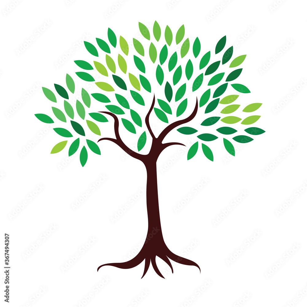 Obraz premium Vector logo tree design in eps 10. Simple template and ready to use.