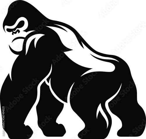 Simple Illustration of Silverback Gorilla 