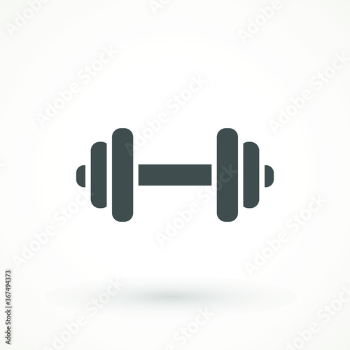 Dumbbell for gym icon , black sign design Barbell icon template color editable. fitness symbol vector sign isolated on white background.