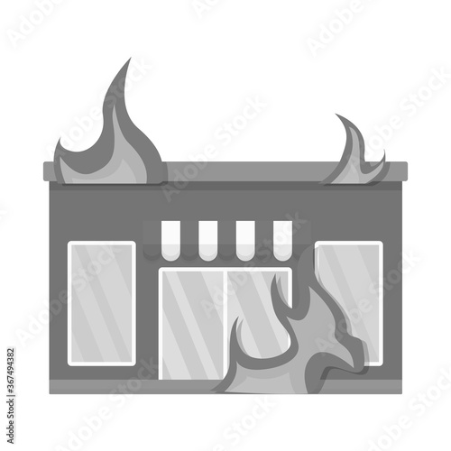 Vector design of score and flame sign. Collection of score and library stock vector illustration.