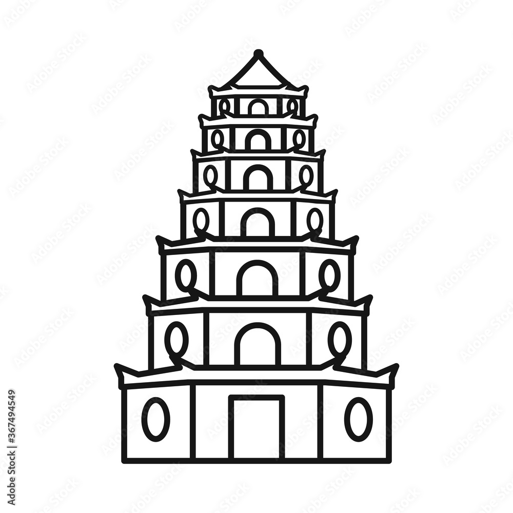 Vector illustration of tower and vietnam sign. Set of tower and city vector icon for stock. Vector illustration of tower and vietnam sign. Set of tower and city vector icon for stock.