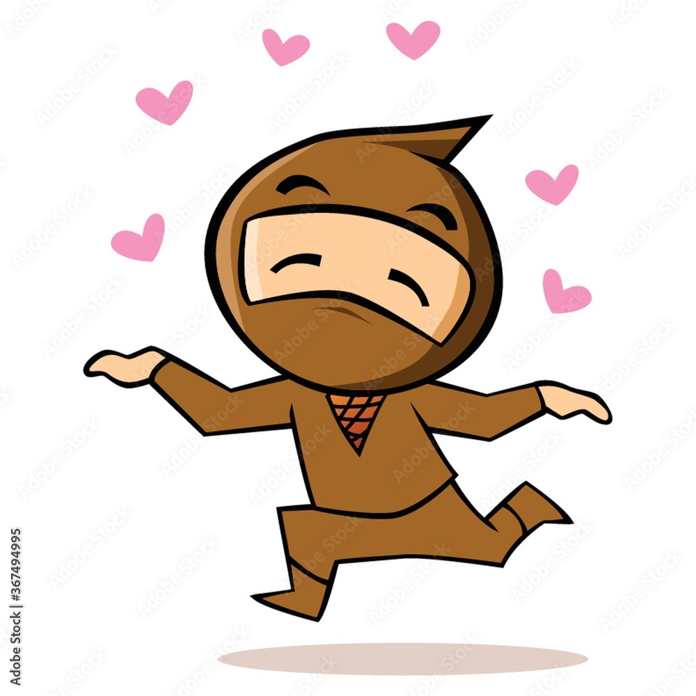 Obraz premium ninja with love symbol