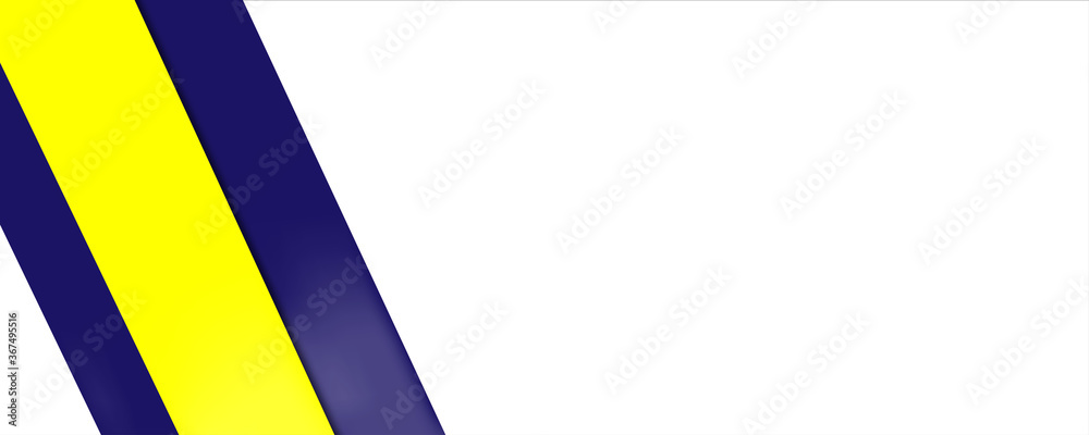 White background with multi colored yellow and blue shiny stripes on left. White background with multi colored yellow and blue shiny stripes on left.