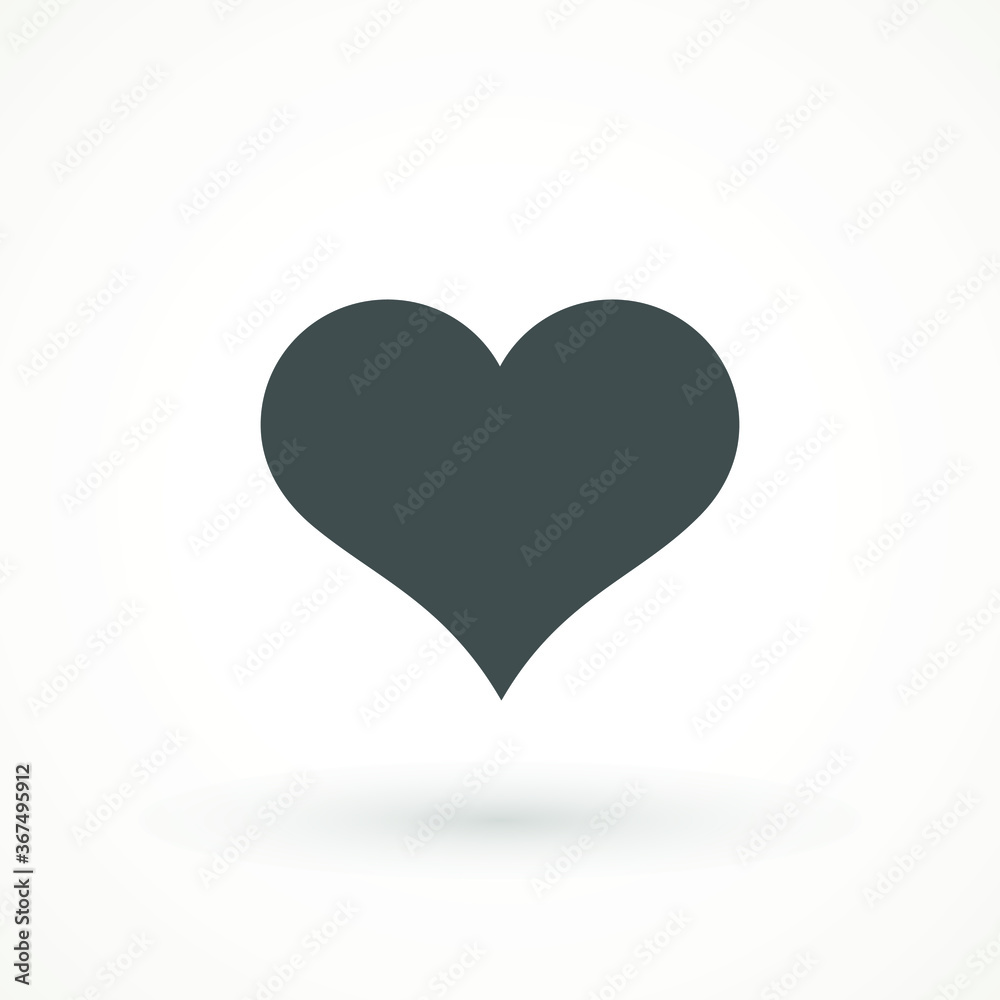 Heart Icon Vector. Love symbol. Valentine's Day sign, emblem isolated on white background with shadow, Flat style for graphic and web design, logo. EPS10 black pictogram Heart Icon Vector. Love symbol. Valentine's Day sign, emblem isolated on white background with shadow, Flat style for graphic and web design, logo. EPS10 black pictogram