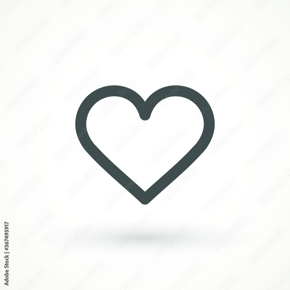 Heart Icon Vector. Love symbol. Valentine's Day sign, emblem isolated on white background with shadow, Flat style for graphic and web design, logo. EPS10 black pictogram Heart Icon Vector. Love symbol. Valentine's Day sign, emblem isolated on white background with shadow, Flat style for graphic and web design, logo. EPS10 black pictogram
