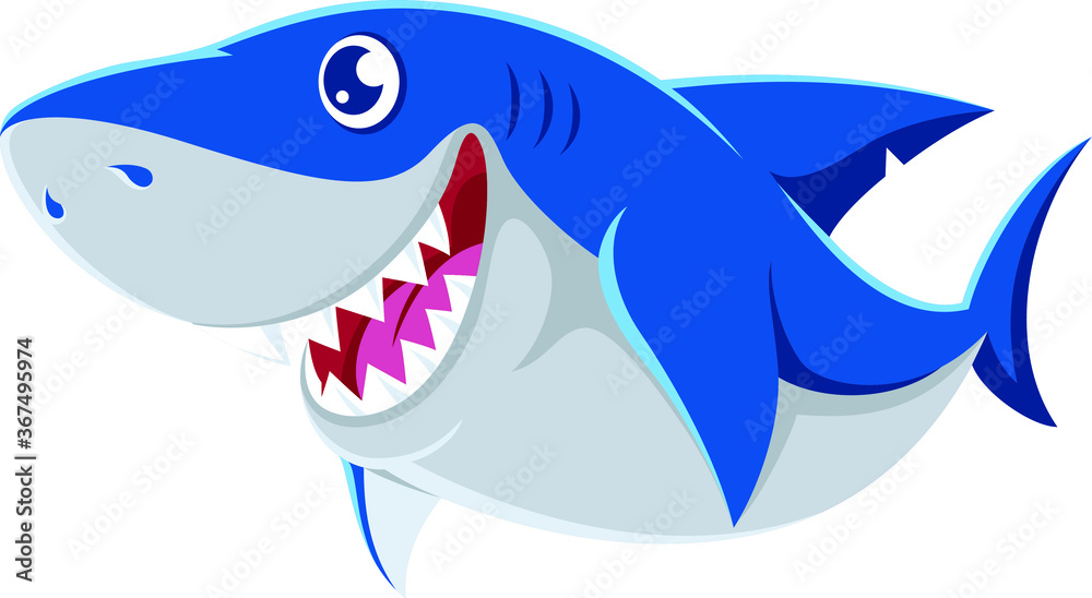 Fototapeta premium Cute Baby Shark Vector Design