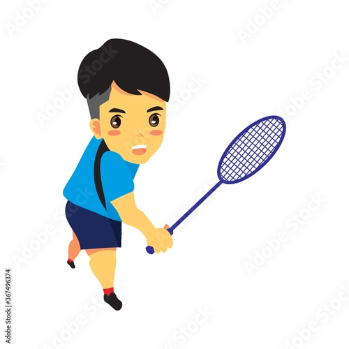 badminton player in action