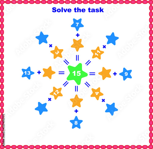 Solve the math lesson adding and subtracting.