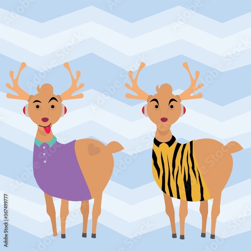 deers wearing shirts