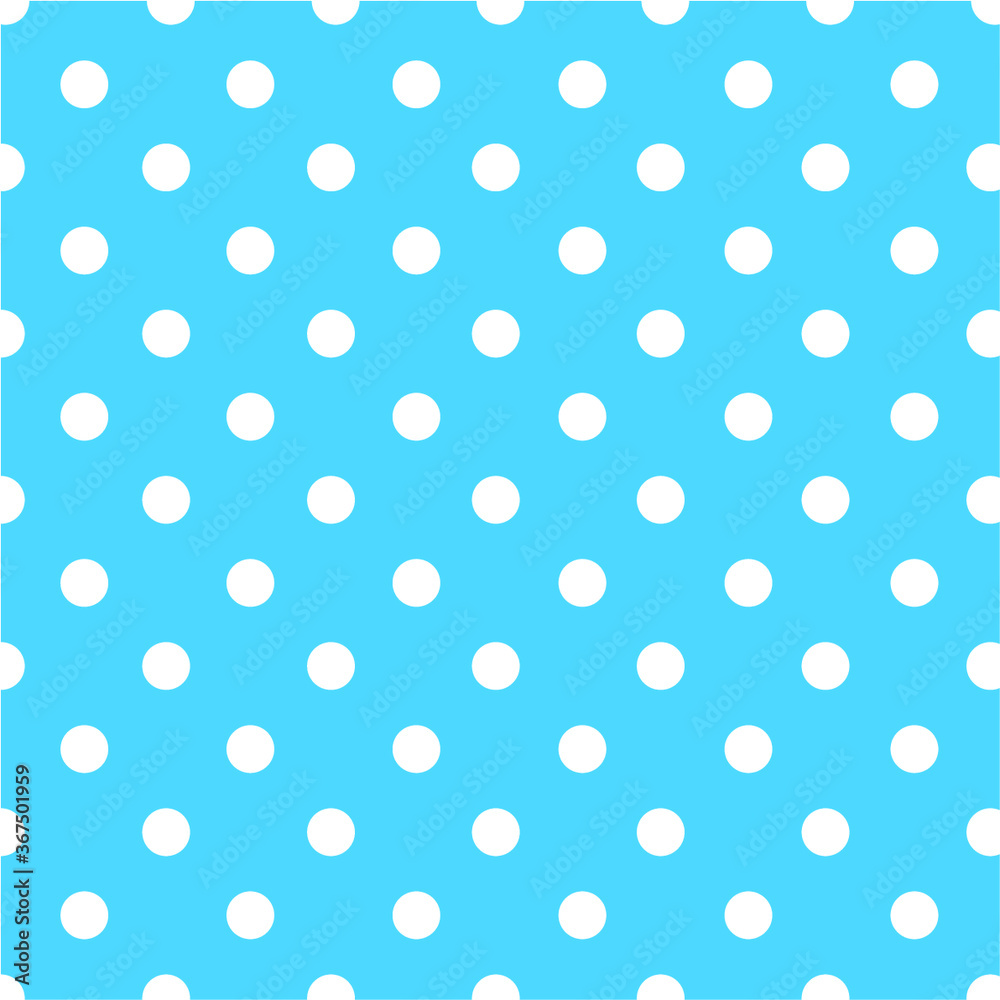 Large white polka dot pattern on a peacock blue background vector